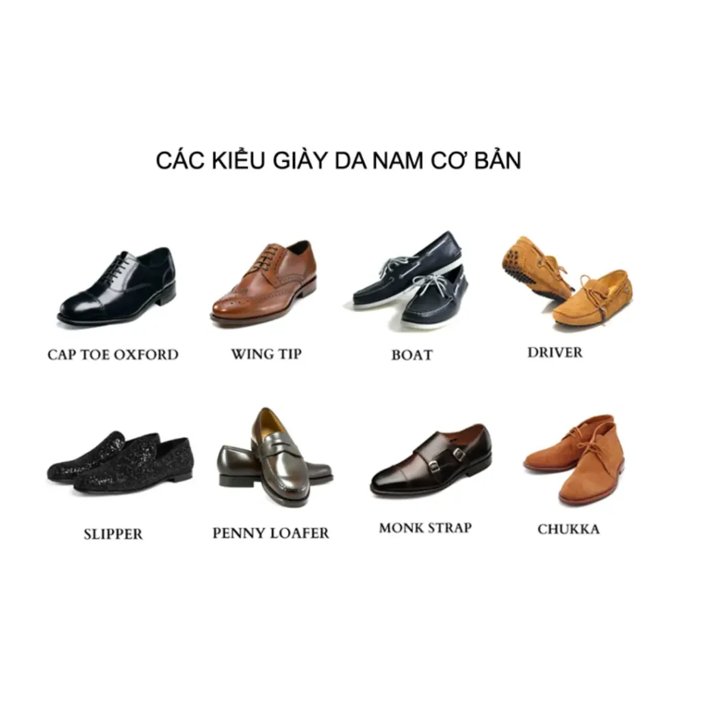 các kiểu giày da nam